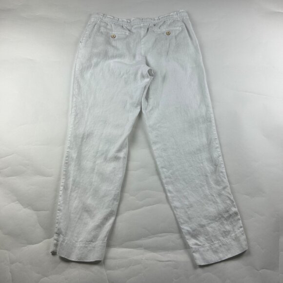 Tommy Bahama White Linen Ankle Pant S - Picture 4 of 5